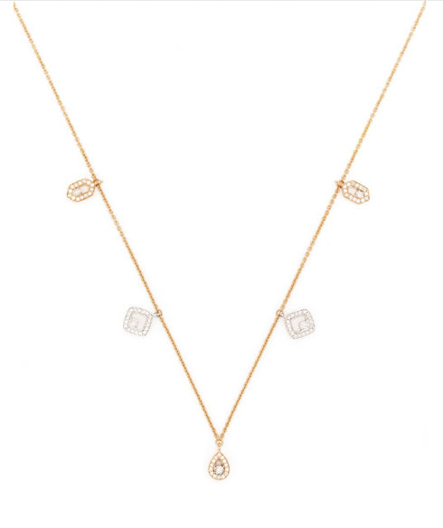 18kt gold Vega diamond charms necklace